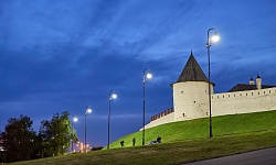 Освещение стен Казанского Кремля