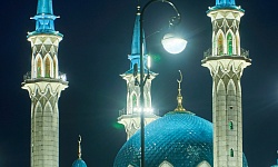 Освещение стен Казанского Кремля