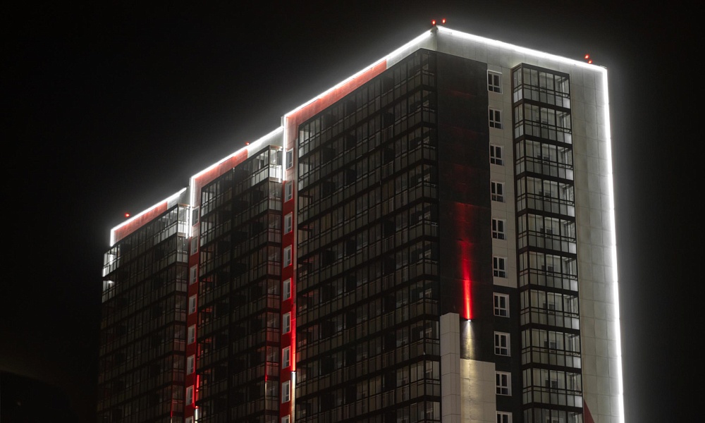 Архитектурное освещение ЖК Алые Паруса, г. Ангарск