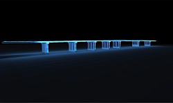 Подсветка моста через реку Ардым